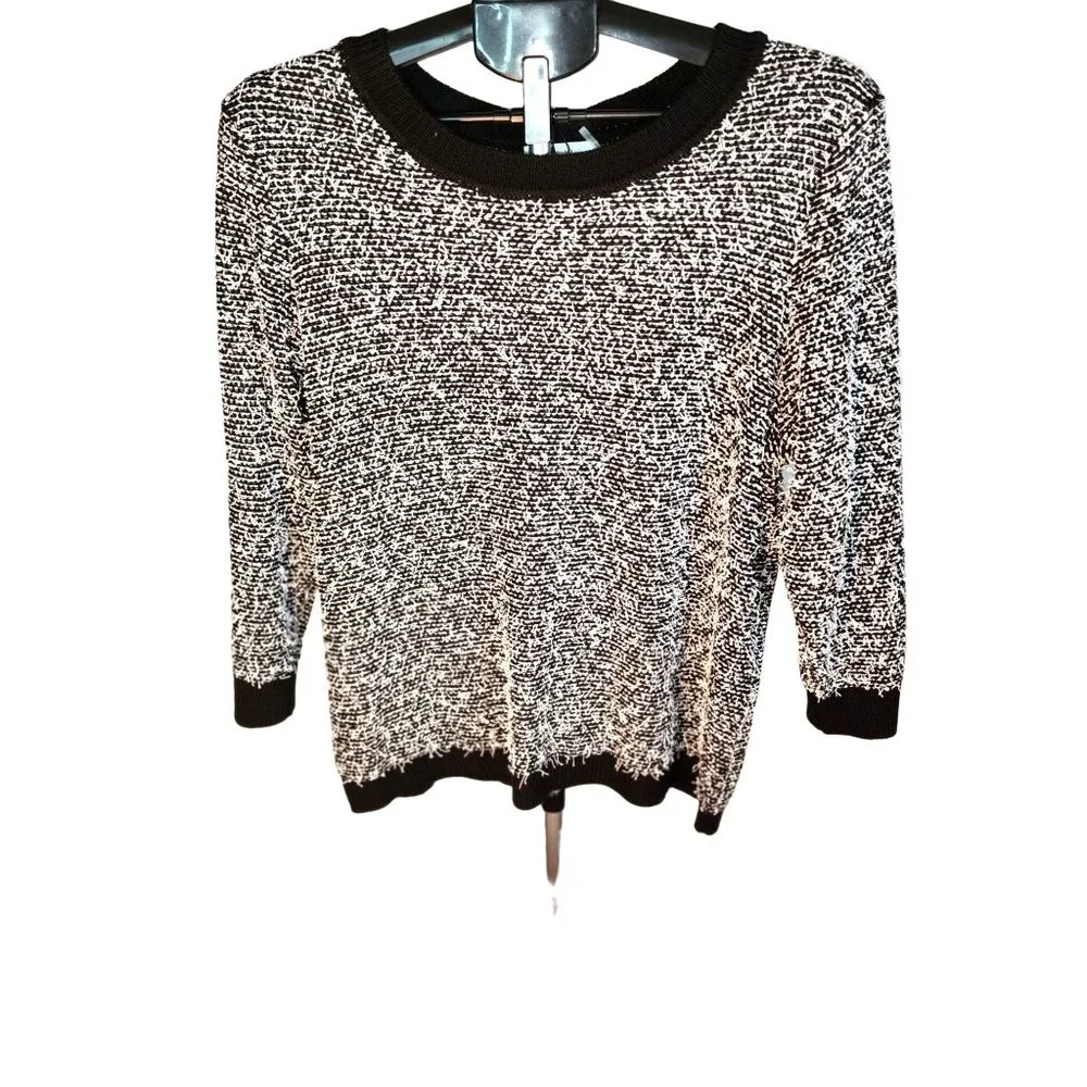 Calvin Klein Black White Lightweight Pullover Sweater Size Small